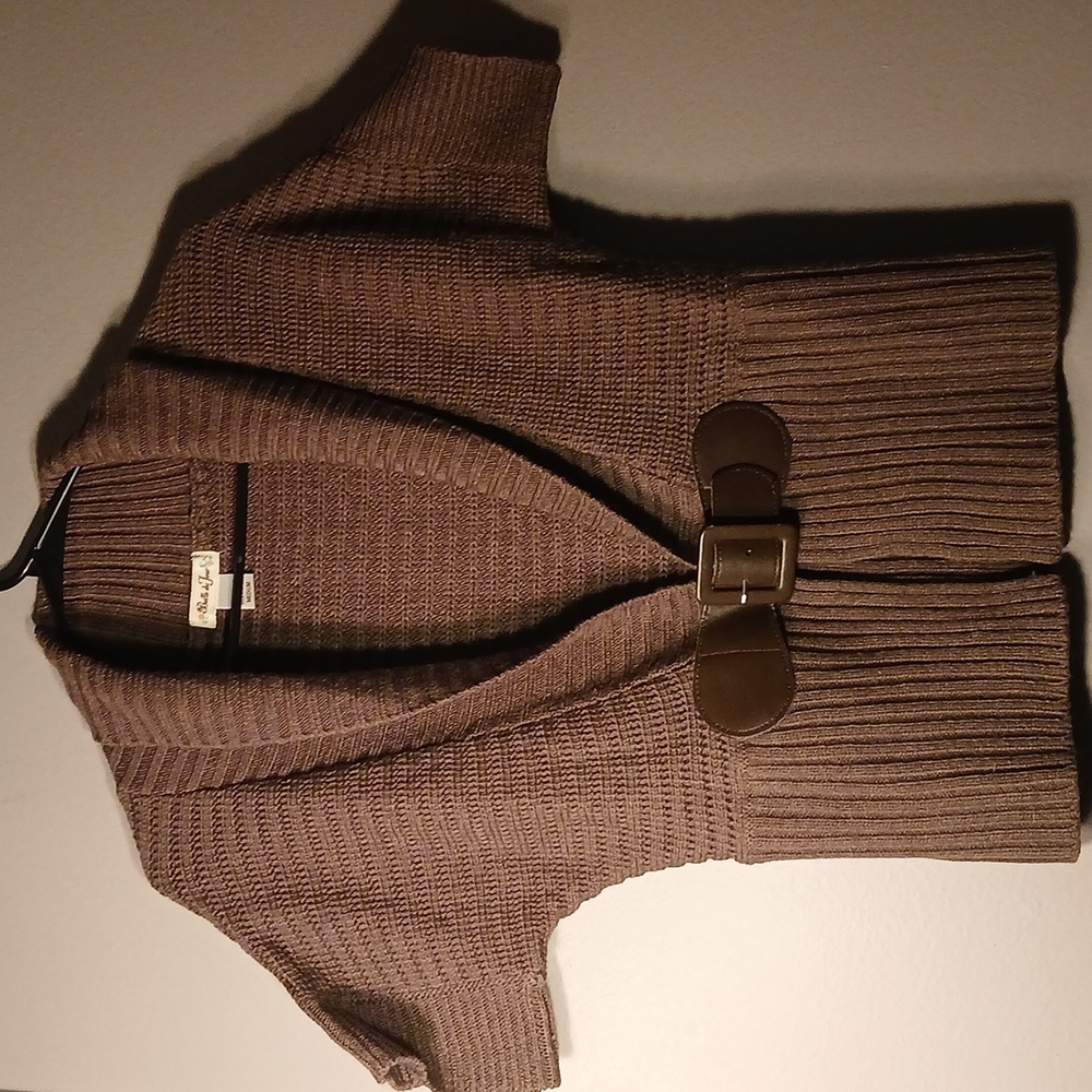 Belle Du Jour Brown Belted Cardigan Size Medium